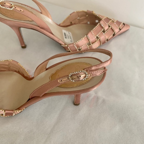 RENE CAOVILLA "Juliette" Satin Slingback Pumps - Picture 9 of 14